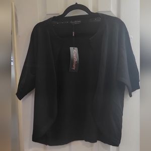 Women's short sleeve knit cardigan Size: SMALL. Color: Black